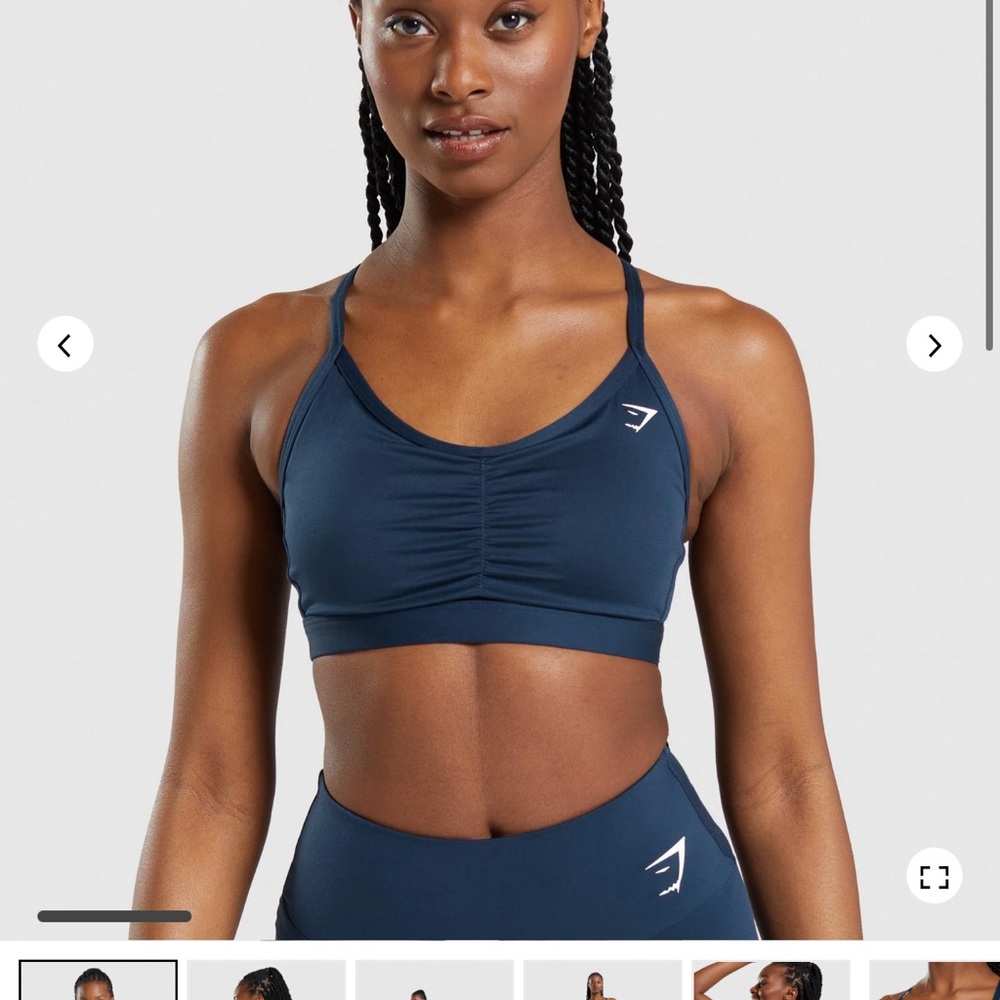 GYMSHARK rouched sports bra size small